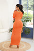 round-neck-long-sleeve-maxi-wrap-dress Sophia's Trends - Sophia's Style-Orange-M